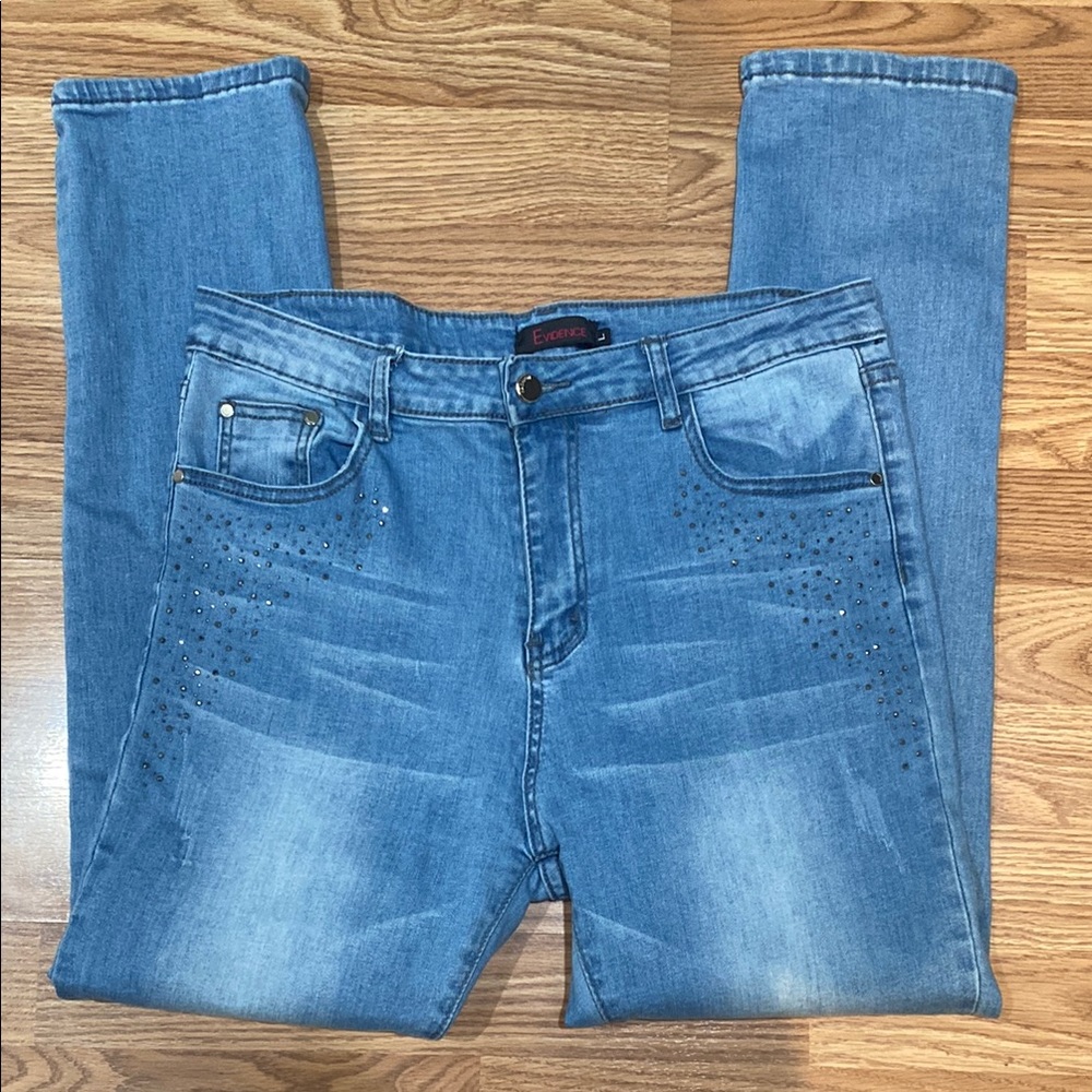 Blue Skinny Jeans with Subtle Fading